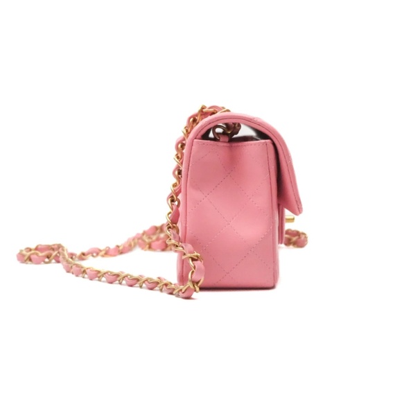Chanel Quilted Mini Rectangular Pink Lambskin Gold Hardware (Entrupy Certified) - Picture 7 of 15